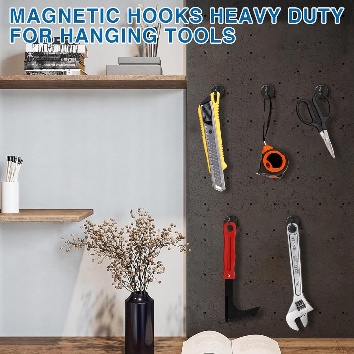 LOVIMAG Magnetic Hooks, 12 Pack 30lbs Magnet Hook 2025 Cruise Cabin Ship Essentials Heavy Duty Strong Magnets Refrigerator Fridge Hanging for Classroom Beach Vacation Kitchen Grills Home (Black) - Homesidy.com