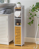 AOJEZOR Toilet Paper Holder Stand: No Drill PVC Small Bathroom Cabinet for Apartment Dwellers - Rental Deposit Protection - Small Space Storage Saving - Homesidy.com
