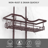 Shower Caddy Hanging Adjustable Shower Caddy, Rustproof Shower Organizer Extended Length Shower Caddy Over Shower Head with Hooks Soap Holder, Large Capacity Anti - Swing Bathroom Organizer, Black - Homesidy.com