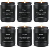 Scented Candle Set, Men Candle Set, Scented Candles for Home, Gifts for Men, 4 Pack Manly Candles Gifts for Mens Scents of Smoke Vanilla/Leather/Oak/Lavender Wood - Homesidy.com
