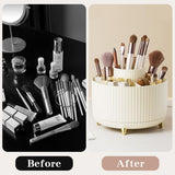 fanado 360° Rotate Makeup Brush Holder Organizer, Makeup Organizers Countertop, Makeup organization and Skincare Storage for Vanity, Desktop, Bathroom (White) - Homesidy.com