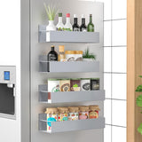 HuggieGems Metal 4 Pack Magnetic Spice Storage Rack Organizer for Refrigerator and Oven, Black Fridge Organizers and Storage - Homesidy.com