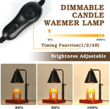 Modern Candle Warmer Lamp with Timer, Dimmable Candle Lamp Warmer, Men Women Christmas Birthday Gifts, Black Candle Warmer, Adjustable Candle Light Warmer, Cozy Living Room Bedroom Home Decor - Homesidy.com