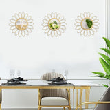 3 Pack Metal Mirrors for Wall Sunburst Wall Mirrors Home Décor Decorative Hanging Wall Art for Living Room Bedroom Entryway (Gold, Flower Sunburst) - Homesidy.com