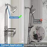 Joqixon Upgraded Extended Length Shower Organizer with Hooks, Rustproof Shampoo Soap Holder, Large Hanging Bathroom Caddy - Homesidy.com