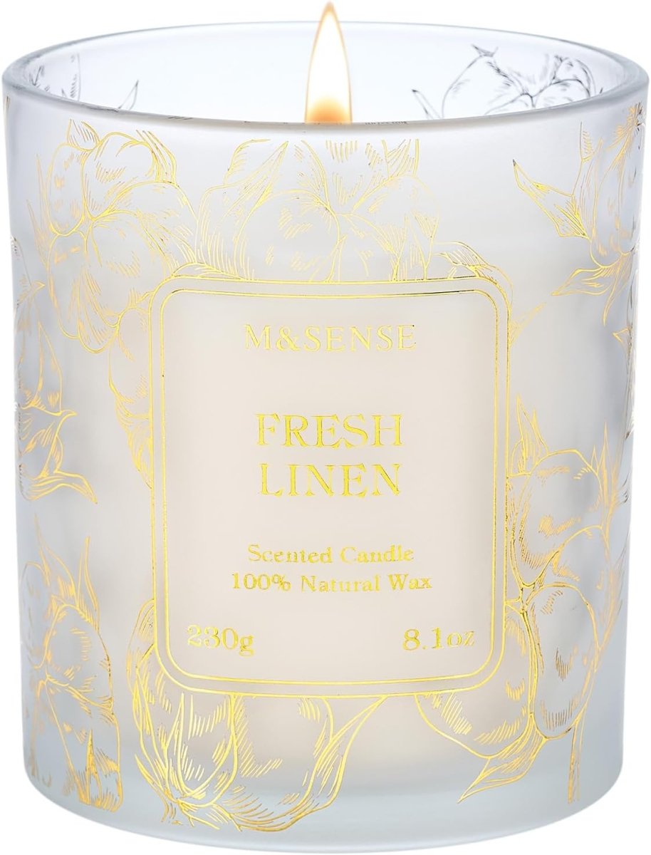 M&amp;SENSE Vanilla Scented Candles, Vegan Soy Candles, Creamy Naturally Scented, 8.1oz 42 - Hour Slow Burning Time, Toxic Free Winter Relaxing Sleep Thanksgiving Christmas Fancy Gift for Home Decor - Homesidy.com