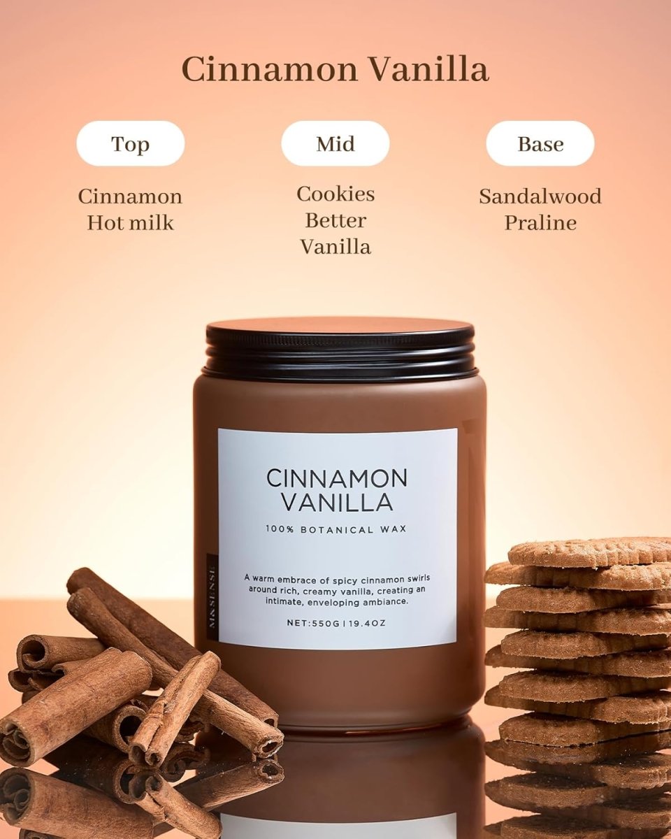 M&amp;SENSE Ode to Winter Soy Candles Strong Scented, 2 Wick Jar Candle 19.4oz 110 Hour Long Lasting, Lavender Sandalwood Organic Natural Aromatherapy Candle Gifts Bedroom Bathroom Home Decor - Homesidy.com