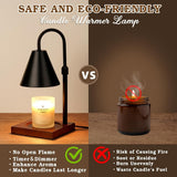 Modern Candle Warmer Lamp with Timer, Dimmable Candle Lamp Warmer, Men Women Christmas Birthday Gifts, Black Candle Warmer, Adjustable Candle Light Warmer, Cozy Living Room Bedroom Home Decor - Homesidy.com