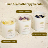 ava concept - Soy Candles with Crystals - Aromatherapy Scented Candle for Women - Lavender Vanilla Gift Set - Small Wax Melts - 3 Pack 3.5oz - Homesidy.com