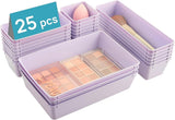 Vtopmart 25 PCS Clear Plastic Drawer Organizers Set, 4 - Size Versatile Bathroom and Vanity Drawer Organizer Trays, Storage Bins for Makeup, Bedroom, Kitchen Gadgets Utensils and Office - Homesidy.com