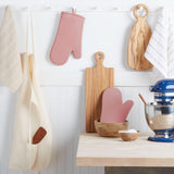 KITCHENAID Ribbed Soft Silicone Oven Mitt 2 - Pack Set, 7.5&34;x13&34;, Milkshake - Homesidy.com