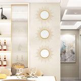 3 Pack Metal Mirrors for Wall Sunburst Wall Mirrors Home Décor Decorative Hanging Wall Art for Living Room Bedroom Entryway (Gold, Flower Sunburst) - Homesidy.com