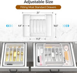 ukeetap Extra Large Expandable Silverware Organizer, BPA - Free Food - Safe Cutlery Flatware Organizer, Kitchen Utensil Drawer Organizer, Adjustable Silverware Holder for Spoons Forks Knives, Black - Homesidy.com