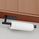 DEKAVA Paper Towel Holder Under Cabinet Wall Mount for Kitchen Towel, Self - Adhesive Bar, Rack, SUS304 Stainless Steel 13 inch (BlackA, 1) - Homesidy.com