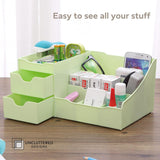 Uncluttered Designs Large Black Vanity Organizer - Countertop Mens Organizer With Drawers for Cologne, Deodorant, Beard, Shaving Lotion, Perfume &amp; Skincare - Perfect for Bathroom &amp; Bedroom Storage - Homesidy.com
