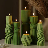 Threlaco 6 Pcs Pillar Candles Modern Aesthetic Ribbed Decorative Candle Set Cute Soy Wax Scented Ribbed Decor for Home(White,2.36 - 6.89 Inch) - Homesidy.com