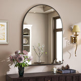 VooBang Arched Wall Mirror, 30 x 38 inch Arch Bathroom Mirror, Wall Mounted Vanity Mirror with Arch Metal Frame, Modern Bathroom Vanity Mirror for Bedroom, Living Room, Hanging or Leaning, Black - Homesidy.com