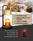 Modern Candle Warmer Lamp with Timer, Dimmable Candle Lamp Warmer, Men Women Christmas Birthday Gifts, Black Candle Warmer, Adjustable Candle Light Warmer, Cozy Living Room Bedroom Home Decor - Homesidy.com