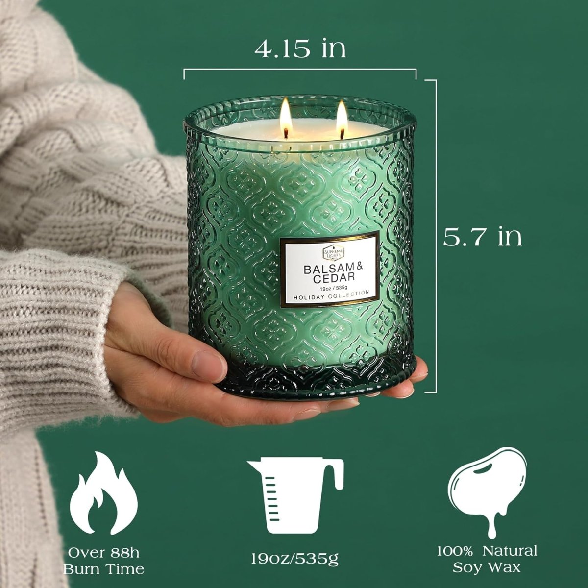 Frosted Cranberry Luxury Scented Candles - 19oz, 88hr Burn Time, Perfect Christmas Gifts for Women - Homesidy.com