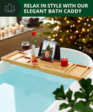 ROYAL CRAFT WOOD Bathtub Tray Caddy for Tub, Bamboo Bath Shelf, Premium Foldable Wood Bath Table, Expandable Bathtub &amp; Bathroom Accessories, New Home Gifts for Mom, Housewarming, Anniversary, Wedding - Homesidy.com