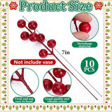 Watayo 60 Pcs Christmas Artificial Pine Branches with Red Berry Stems, 10.5&34; Faux Evergreen Norfolk Pine Cypress Leaves Stems, Fake Foliage Pine Needles Picks for DIY Craft Garland Home Decor - Homesidy.com