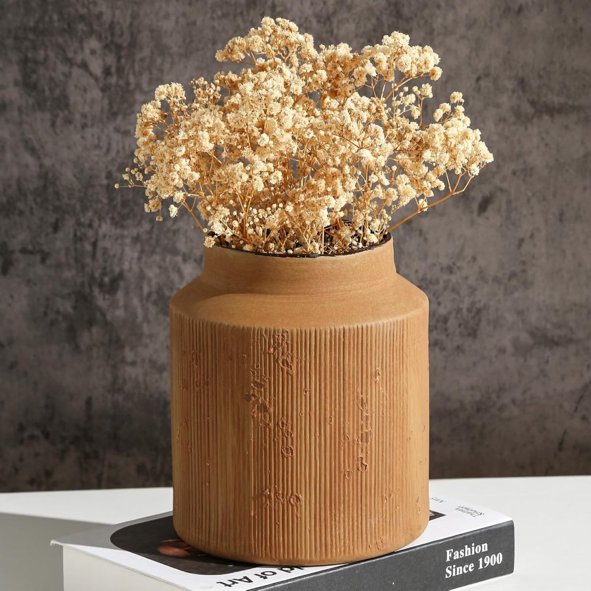 Rustic Vases for Home Decor. Ceramic Vase for Dining Table Decor. Terracotta Decorative Vase 6.1IN. ZSHLXM - Homesidy.com
