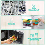 [8 - Pack,30 oz]Glass Meal Prep Containers,Glass Food Storage Containers,Airtight lunch Containers with Lids, Microwave, Oven, Freezer and Dishwasher - Homesidy.com