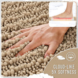 Yimobra Bathroom Rugs Non Slip Washable - Ultra Soft Absorbent Chenille Bath Mat, Quick Dry Shaggy Floor Carpet for Tub Shower, Gray Home Decor Accessories, 24x17 Inch - Homesidy.com