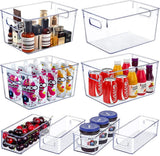 SKTEET Set of 8 Clear Plastic Storage Bins, 4 Large and 4 Small Stackable Storage Containers for Pantry Organization and Kitchen Storage Bins,Home Edit and Cabinet Organizers - Homesidy.com