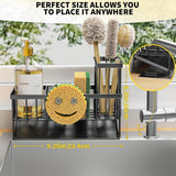 Cisily Kitchen Sink Caddy Organzier with High Brush Holder, Sponge Holder for Sink, 304 Rustproof Stainless, Kitchen Countertop Soap Dispenser Organizer, Kitchen Decor and Accessories - Homesidy.com