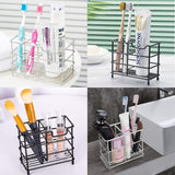 Urbanstrive 304 Stainless Steel Bathroom Toothbrush Holder Toothpaste Holder Stand Bathroom Accessories Organizer (Black, Small) - Homesidy.com