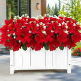 MOIAVAN 12 Bunches Poinsettias Artificial Christmas Flowers for Outdoors,14 Fake Red Poinsettias Faux Eucalyptus Plants UV Resistant for Home Planters Garden Porch Christmas Winter Spring Décor - Homesidy.com