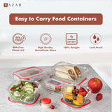 Razab 35 Pc Set Glass Food Storage Containers with Lids - Meal Prep Airtight Bento Boxes BPA - Free 100% Leak Proof (15 lids,15 glass &amp; 5 Plastic Sauce/Dip Containers) - Homesidy.com