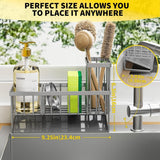 Cisily Kitchen Sink Caddy Organzier with High Brush Holder, Sponge Holder for Sink, 304 Rustproof Stainless, Kitchen Countertop Soap Dispenser Organizer, Kitchen Decor and Accessories - Homesidy.com