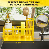 Cisily Kitchen Sink Caddy Organzier with High Brush Holder, Sponge Holder for Sink, 304 Rustproof Stainless, Kitchen Countertop Soap Dispenser Organizer, Kitchen Decor and Accessories - Homesidy.com