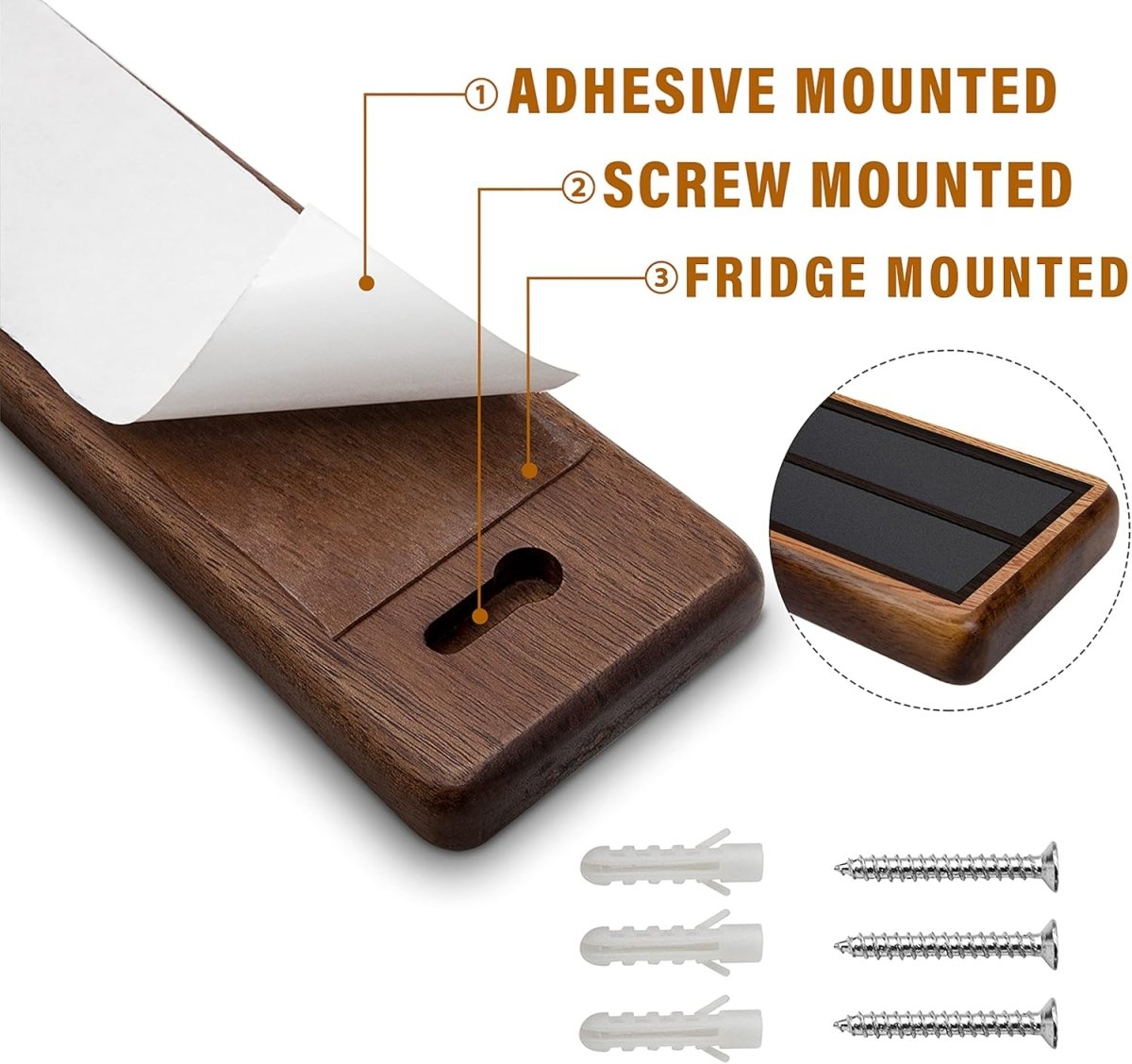 HOSHANHO Magnetic Knife Strips, Magnetic Knife Holder for Wall 16 Inch, Acacia Wood Knife Magnetic Strip Use as Knife Bar, Knife Holder for Kitchen Utensil Organizer - Homesidy.com