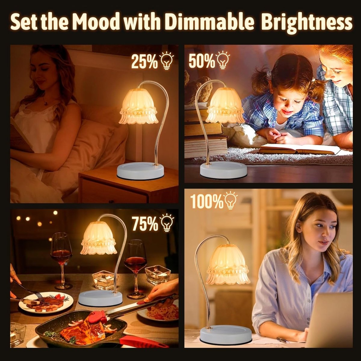 GEEZO Fragrance Candle Warmer Lamp，Electric Candle Warmer with Timer &amp; Dimmer，Mom Christmas Birthday Gifts for Women, House Warming Gifts New Home Bedroom Decor - Homesidy.com