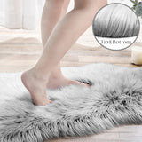 Ashler Faux Fur Rug, Fluffy White Small Sheepskin Rug, Ultra Soft 2x3 Ft Mat, Machine Washable Shag Mats, Nursery Throw for Bed, Living, Kids Room - Homesidy.com