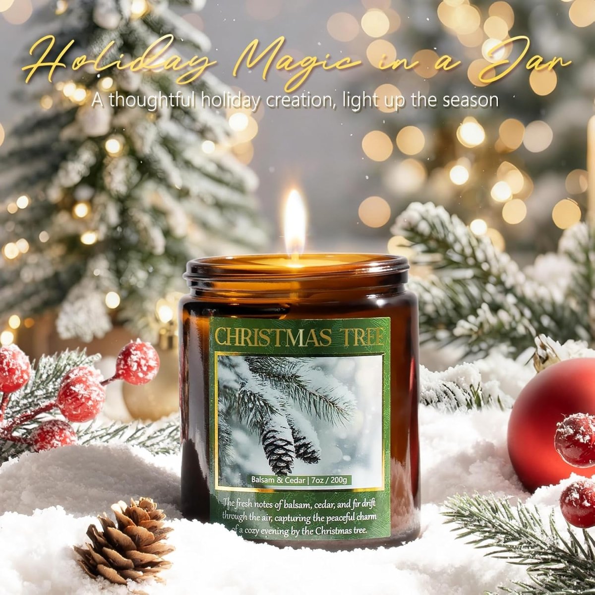 Christmas Candles Set, 4 Pack Xmas Scented Candles for Women, Winter Soy Candle for Home Scented Holiday Candle Gift Set, Christmas Gifts for Women Men Best Friends - Christmas Tree/Spice/Eve/Cookie - Homesidy.com