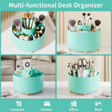 fanado 360° Rotate Makeup Brush Holder Organizer, Makeup Organizers Countertop, Makeup organization and Skincare Storage for Vanity, Desktop, Bathroom (White) - Homesidy.com