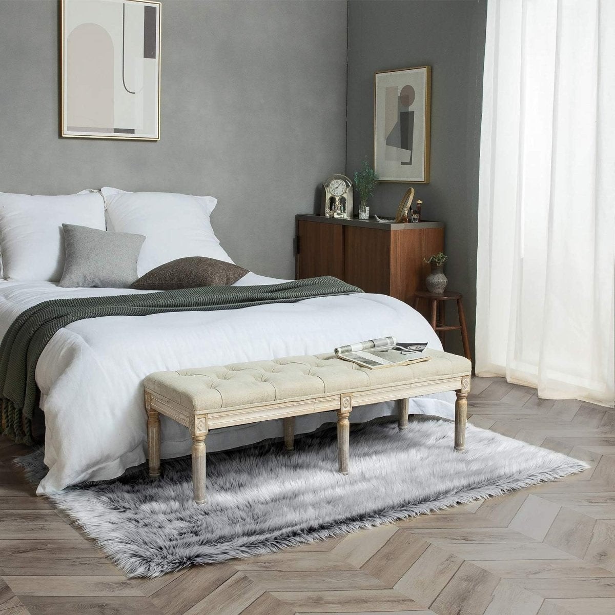 Ashler Faux Fur Rug, Fluffy White Small Sheepskin Rug, Ultra Soft 2x3 Ft Mat, Machine Washable Shag Mats, Nursery Throw for Bed, Living, Kids Room - Homesidy.com