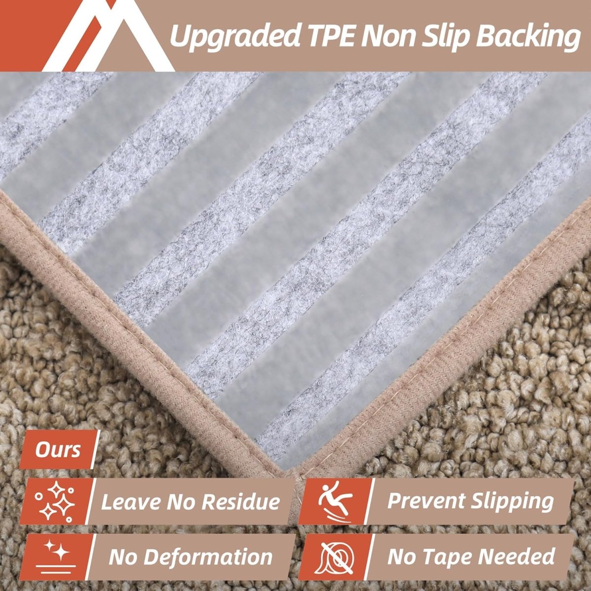 COSY HOMEER Edging Stair Treads Non - Slip Carpet Mat 28inX9in Indoor Stair Runners for Wooden Steps, Edging Stair Rugs for Kids and Dogs, 100% Polyester TPE Backing (15pc, Beige) - Homesidy.com