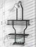 YASONIC Shower Caddy Hanging - Never Rust Shower Organizer - Aluminum Over The Head Caddy with 10 Hooks for Razor/Sponge - Rack with Soap Basket - Silver - Homesidy.com