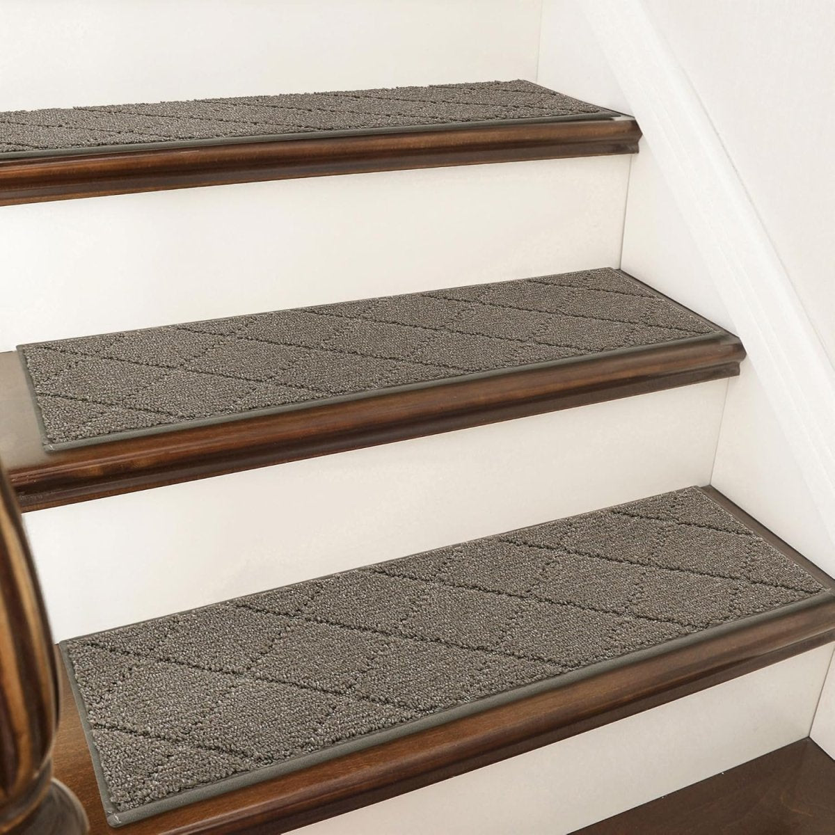 COSY HOMEER Edging Stair Treads Non - Slip Carpet Mat 28inX9in Indoor Stair Runners for Wooden Steps, Edging Stair Rugs for Kids and Dogs, 100% Polyester TPE Backing (15pc, Beige) - Homesidy.com