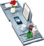 Bathtub Tray Caddy - Bath Tray - Bath Tub Tray Caddy - Bamboo Bath Table Tray for Tub - Expandable Size, Fits Most Tubs - Homesidy.com