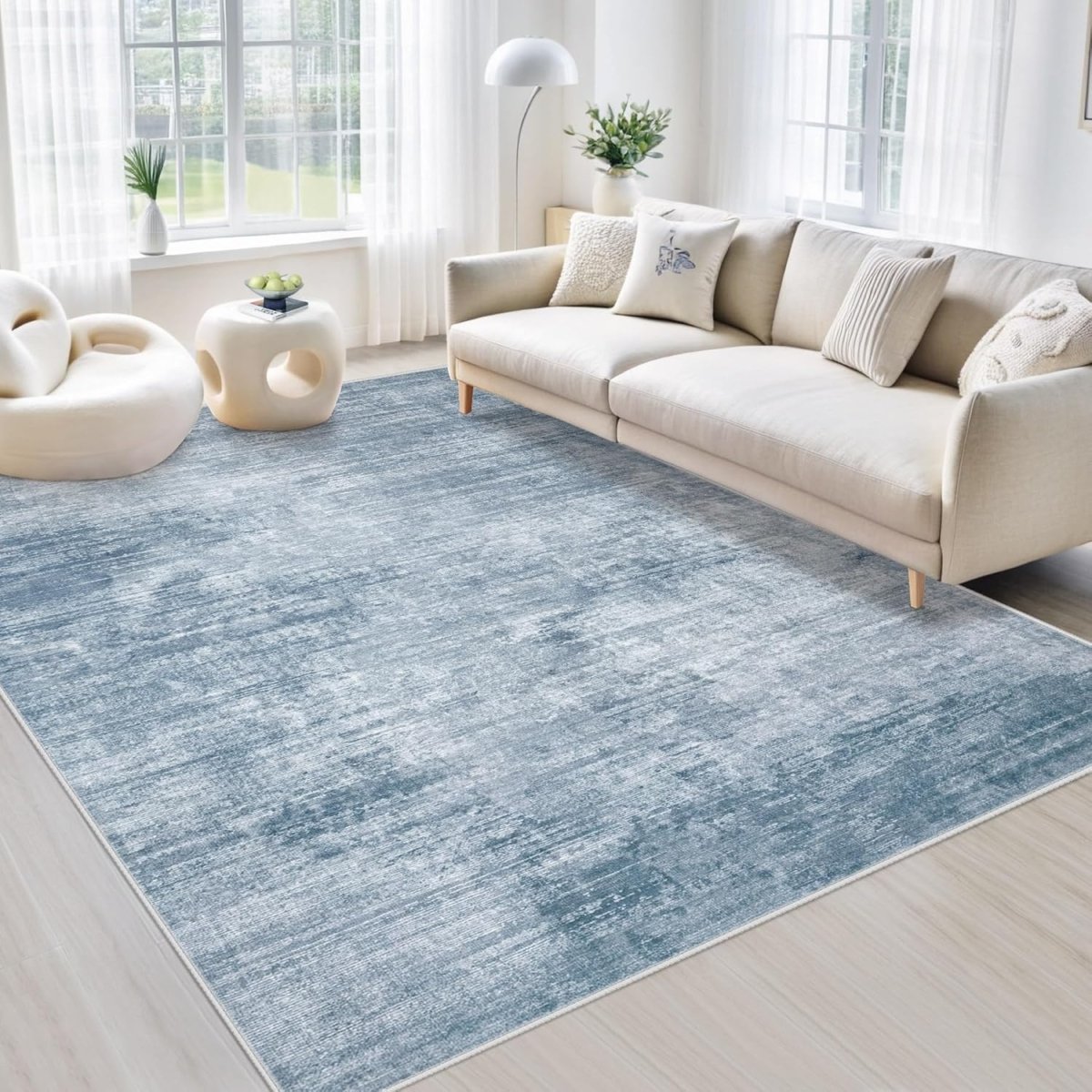 Area Rugs 6x9 Living Room: Washable Rug Modern Abstract Large Rug Soft Non Slip Neutral Rugs Stain Resistant Indoor Carpet for Bedroom Kitchen Dining Room Table Nursery Home Office Rugs(Beige,6x9) - Homesidy.com