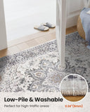 AMADA HOMEFURNISHING 8x10 Washable Area Rug, Low - Profile Large Area Rug with Non - Slip Backing &amp; Durable Edge Binding, Vintage Large Rugs for Living Room, Bedroom, Dinning Room - Homesidy.com