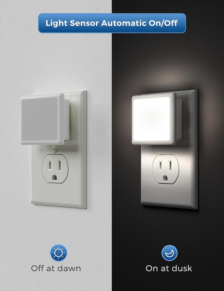 L LOHAS LED Night Lights Plug into Wall 2 - Pack, 0.3W Plug in Night Light, Dusk to Dawn, 3000K Soft White, Bright Nightlight Auto - On/Off, for Adults Kids Room Bedroom Bathroom Hallway Kitchen, Non - Dim - Homesidy.com