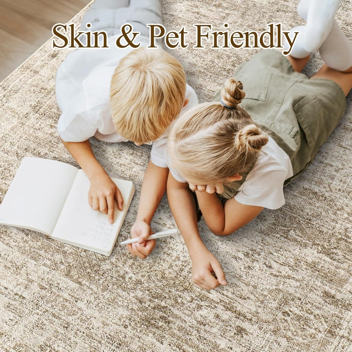 Soalmost Washable Area Rug 8x10, Large Soft Rugs for Living Room Vintage Beige Carpet 8x10 Area Rugs for Bedroom Dining Room Non - Slip Stain Resistant Under Table Rug - Homesidy.com