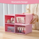 Vtopmart 4 Pack Small Clear Stackable Storage Drawers,Acrylic Bathroom Makeup Organizer,Plastic Storage Bins For Vanity, Undersink, Kitchen Cabinets, Pantry, Home Organization - Homesidy.com